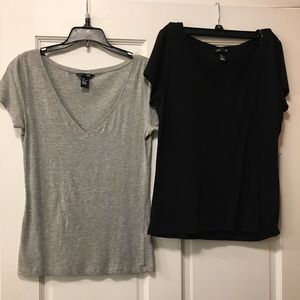 2 - H&M Basic V Neck Tees (sizes medium and small)